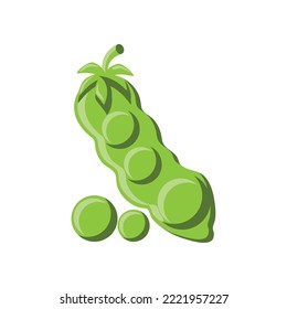 vector image of green beans icon with white background