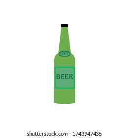 vector image of green beer bottle