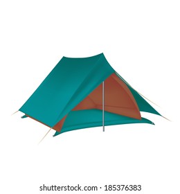 Vector image of green big camping tent