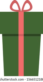 vector image of green Christmas gift