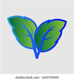 vector image of a green leaf shape