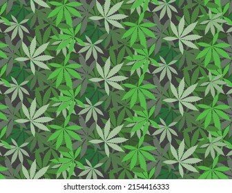 Imagen vectorial de hojas verdes de marihuana, adecuada para antecedentes en medios sociales, el campo médico, presentaciones y diseños