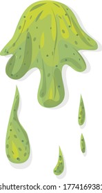 Imagen vectorial de la baba verde con gotas