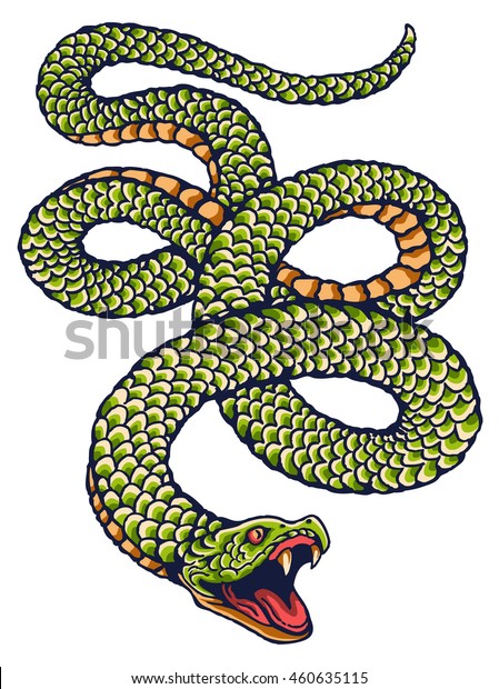 Vector Image Green Snake Tattoo Design Stock Vector (Royalty Free ...