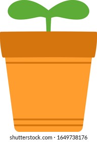 Imagen vectorial del brote verde que crece en maceta de flores.