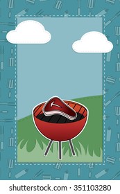 vector image greeting barbecue grills EPS10 
