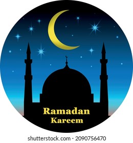 Vector image greeting card Ramadan Kareem. Holiday design