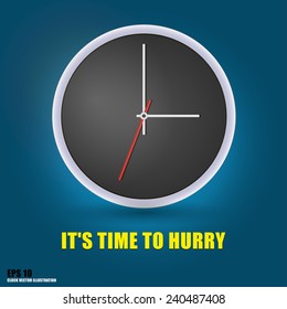 Vector image of grey clock. Time to hurry concept