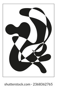 vector image of grief, sadness, minimal black and white abstract art