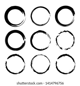 Vector image of grunge circle brush.Vector