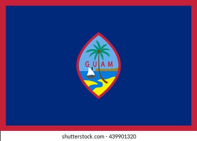 Vector image of Guam flag. Proportion 2:3. EPS10.
