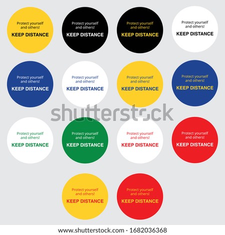 Vector Image of a Guide sign for people to keep distance. Can be used as a floor or wall sign.
