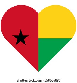 Vector image of the Guinea-Bissau flat heart flag
