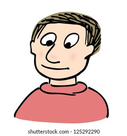 Vector image of guy. Hand-drawn illustration.