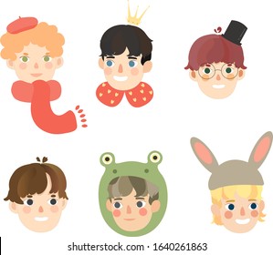 vector image of guys wearing hats for using an avatar, advertisements