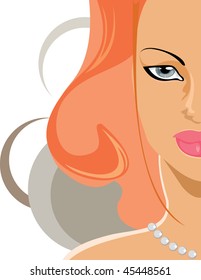 vector image of half face of pretty girl