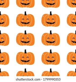 Vector image. Halloween illustration of funny pumpkins.