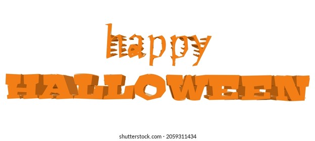 vector image of Halloween lettering in orange color, (this is not made with fonts).