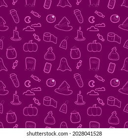 Imagen vectorial para los patrones de la fiesta de Halloween dibujados a mano