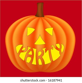 Vector image of a Halloween party pumpkin