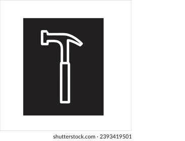 vector image of a hammer, black and white background