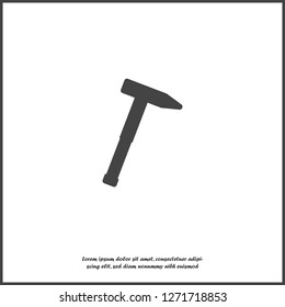 Vector image hammer on white isolated background. 