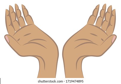 Vector image hand gesture. Isolated illustration on a white background. The picture is isolated and can be used in many areas of design.