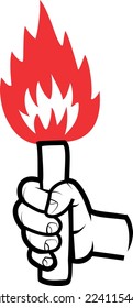 Vector Image Of A Hand Holding A Bengal Fire  Isolated On Transparent Background 
