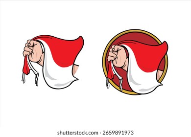 imagem vetorial da mão segurando a bandeira de celebração da independência