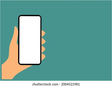 imagen vectorial de una mano que sostiene un smartphone