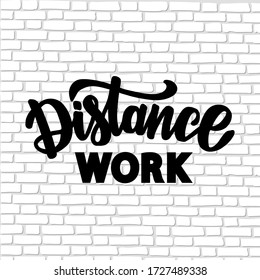 vector image of hand lettering on the subject of distance work