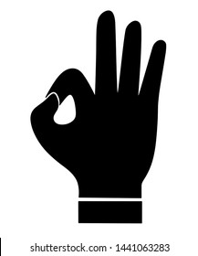 Vector image of a hand showing gesture okay