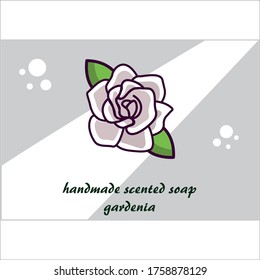 vector image handmade scented soap gardenia