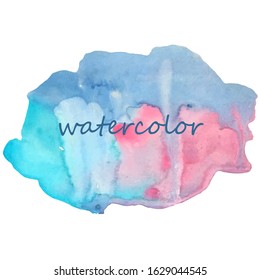 Vector image of handmade texture. Watercolor painting, textured effect, watercolor paints, painted image. Watercolor stain of three colors.