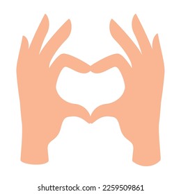 vector image of a hands making the heart shape a heart with white background