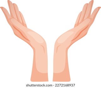 Vector image of hands pointing up. Two hands on a transparent background