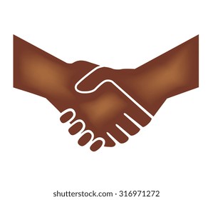 Vector image of handshake of darker skin tone