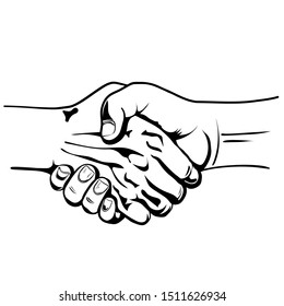vector image of a handshake, greeting