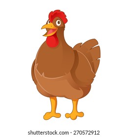 Vector image of a happy cartoon Chicken