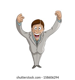 Vector image of happy Lucky man on the white background