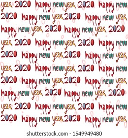 Vector image. Happy new year 2020. The image can be used as a card or drawing for paper.
