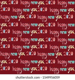 Vector image. Happy new year 2020. The image can be used as a card or drawing for paper.