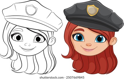 Vector image of a happy police officer