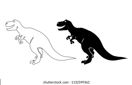 Vector image of a happy smiling tyrannosaur isolated on white background.