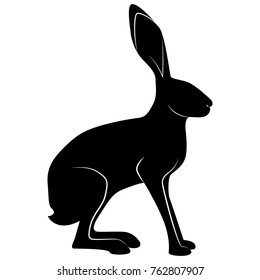 Vector Image Of Hare Silhouette