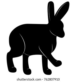 Vector image of hare silhouette