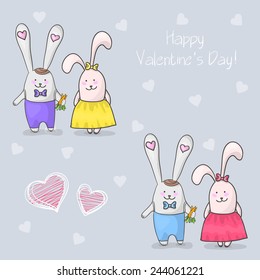 Vector Image hares Valentine's Day.