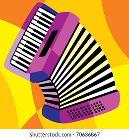 vector image harmonica. Stylization of color overlapping forms.