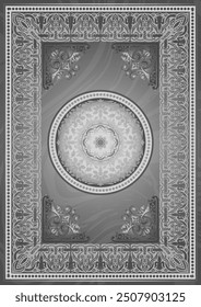 Vector image of harmonious Kazakh national decoration. Endless ethnic motif of the peoples of the Great Steppe, Mongols, Kirghiz, Kalmyks, Buryats. circle, frame border.