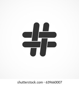 Vector image of the hashtag icon.